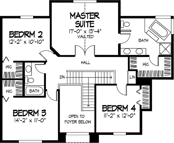 Home Plan - Traditional Floor Plan - Upper Floor Plan #320-876