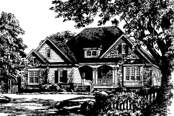 Exterior - Front Elevation 3 for Country House Plan #929-669 - 3 bed, 2 bath