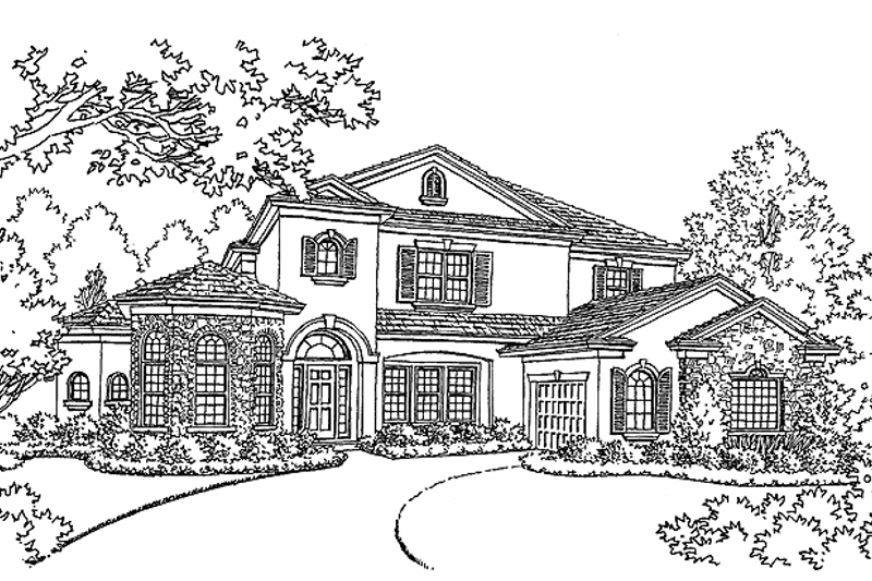 Home Plan - Mediterranean Exterior - Front Elevation Plan #417-571