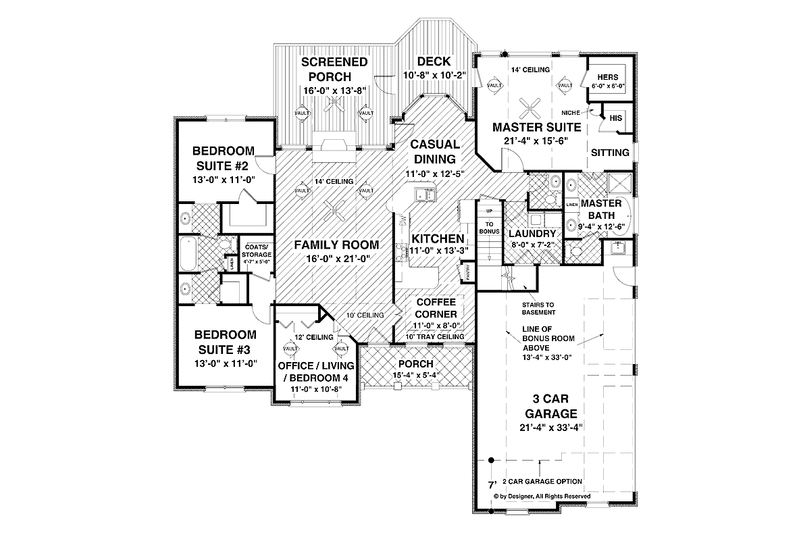 House Design - Floor Plan - Main Floor for Traditional House Plan #56-686 - 4 bed, 2.5 bath
