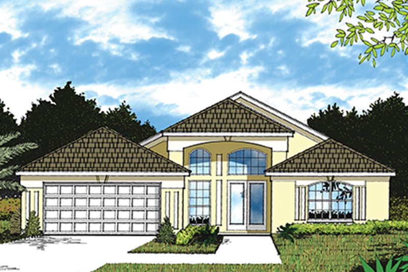 Dream House Plan - Exterior - Front Elevation 3 for Mediterranean House Plan #417-828 - 3 bed, 2 bath