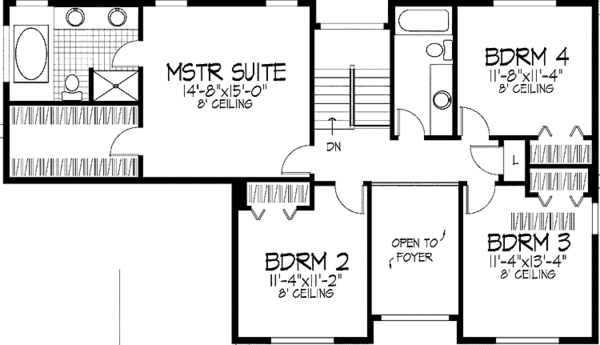 House Plan Design - Traditional Floor Plan - Upper Floor Plan #51-912