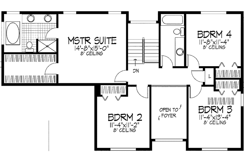 Home Plan - Floor Plan - Upper Floor for Traditional House Plan #51-912 - 4 bed, 2.5 bath