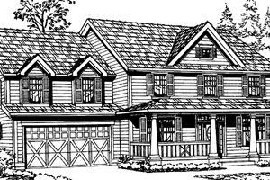 Exterior - Front Elevation 3 for Craftsman House Plan #132-378 - 4 bed, 2.5 bath