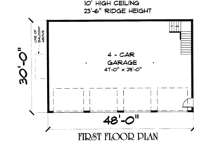 Floor Plan - Main Floor for Barndominium House Plan #75-199, 0 bath