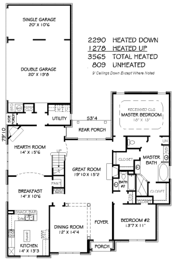 Traditional Floor Plan - Main Floor Plan #424-357