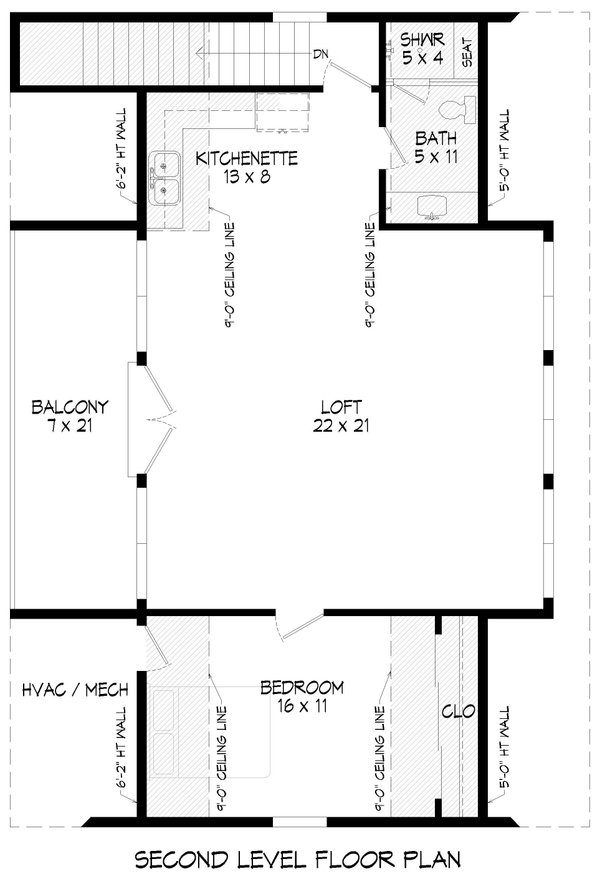 Craftsman Style House Plan - 1 Beds 1 Baths 898 Sq/Ft Plan #932-1048 ...