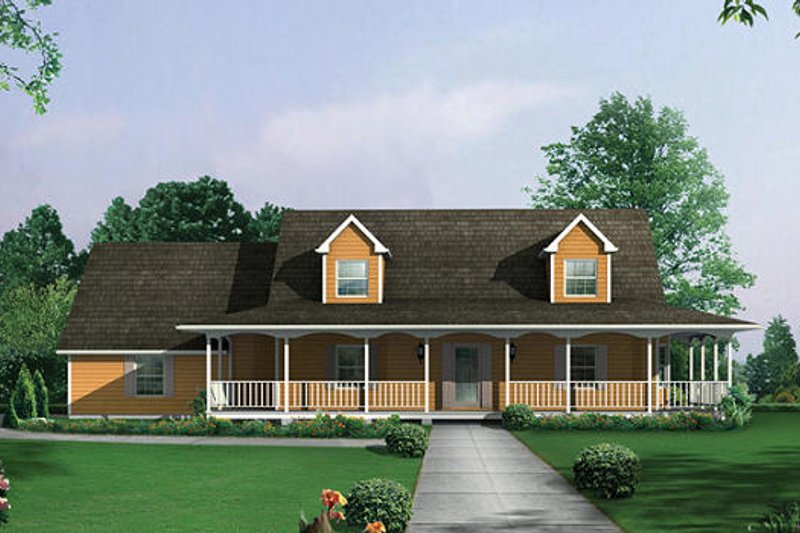 House Plan Design - Country Exterior - Front Elevation Plan #57-228