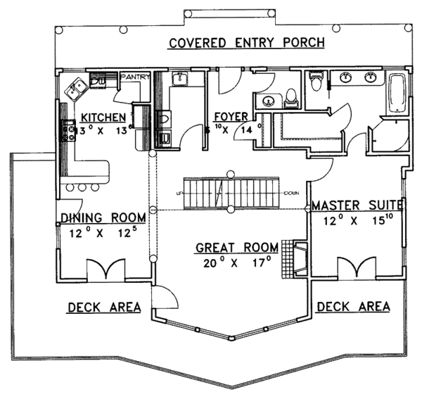 House Plan Design - Mediterranean Floor Plan - Main Floor Plan #117-813