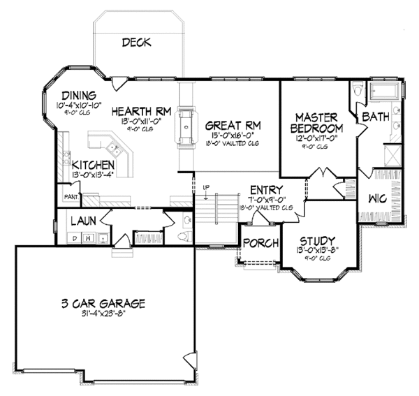 Architectural House Design - Traditional Floor Plan - Main Floor Plan #320-917