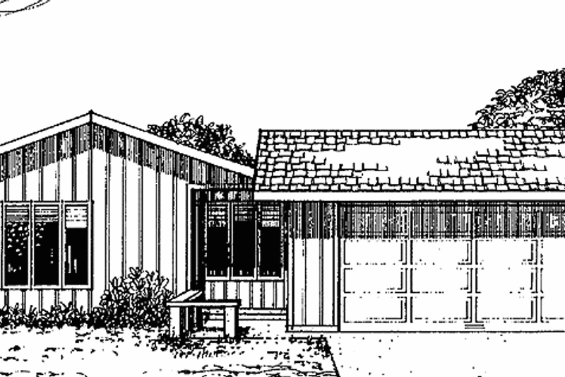 House Blueprint - Contemporary Exterior - Front Elevation Plan #60-767