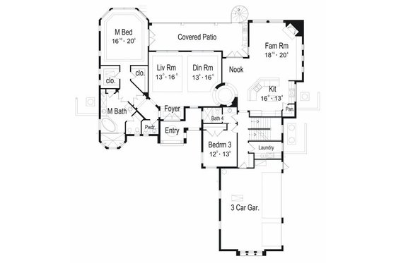 Floor Plan - Main Floor for European House Plan #417-446 - 5 bed, 6.5 bath