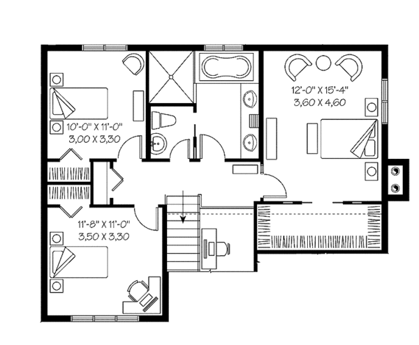 Architectural House Design - Country Floor Plan - Upper Floor Plan #23-2406