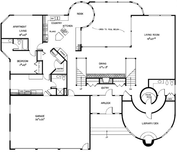 Home Plan - European Floor Plan - Main Floor Plan #60-961
