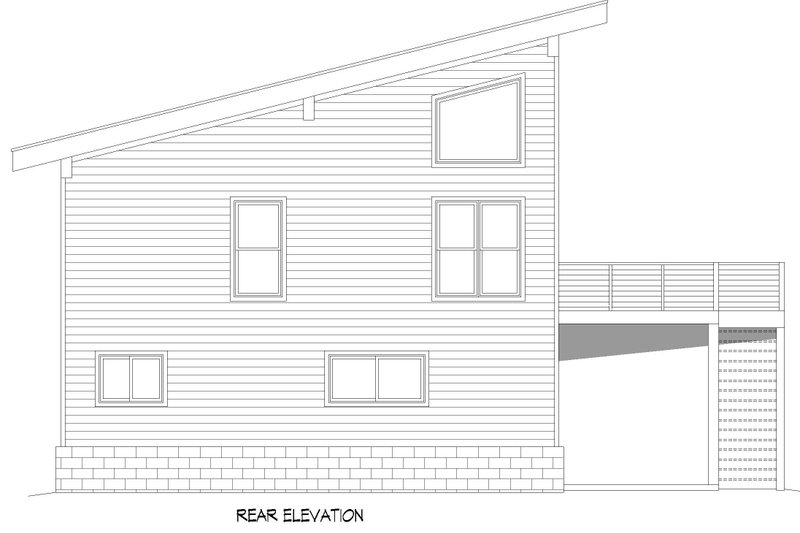 Dream House Plan - Exterior - Rear Elevation for Contemporary House Plan #932-715 - 2 bed, 1.5 bath