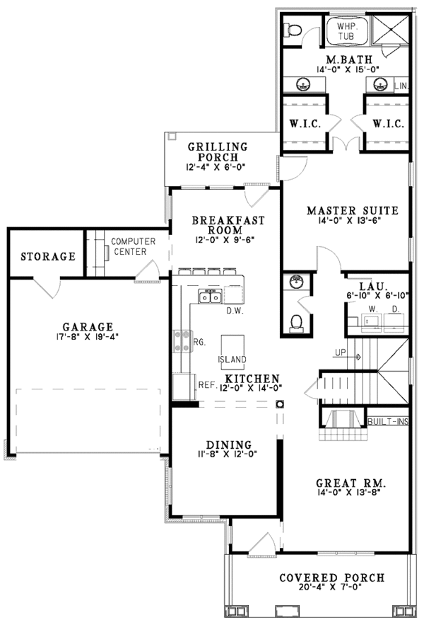 Home Plan - Tudor Floor Plan - Main Floor Plan #17-3180
