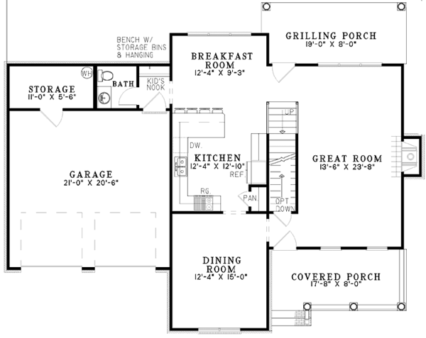 House Blueprint - Country Floor Plan - Main Floor Plan #17-3230