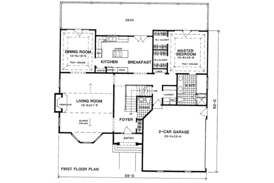Floor Plan - Main Floor for European House Plan #322-117 - 3 bed, 2.5 bath