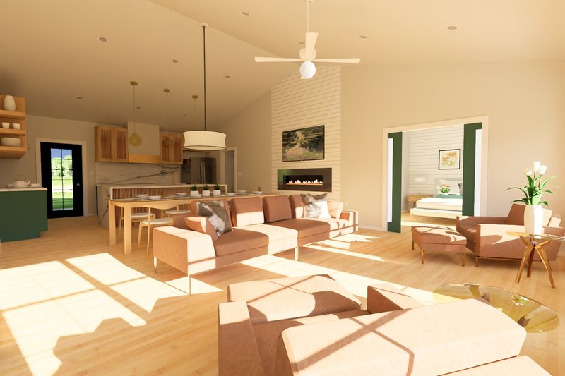 House Plan Design - Interior - Family Room 2 for Farmhouse House Plan #126-271 - 3 bed, 2 bath