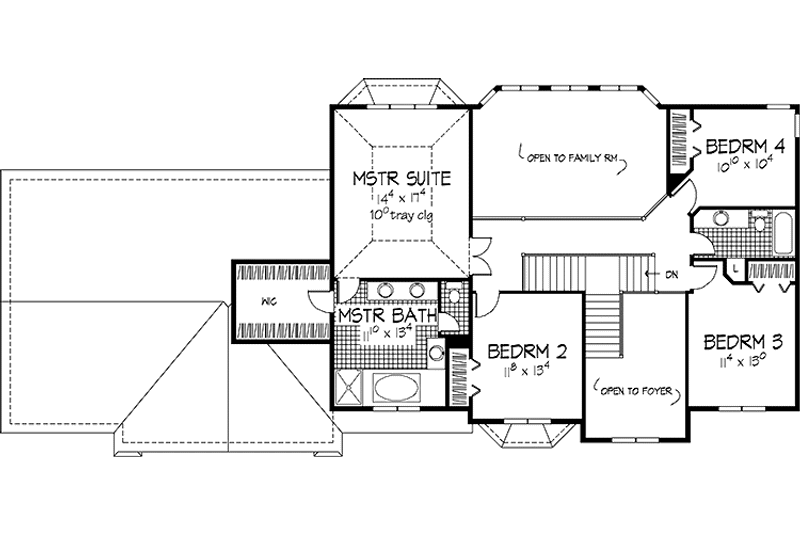 Home Plan - Floor Plan - Upper Floor for European House Plan #320-1044 - 3 bed, 2.5 bath