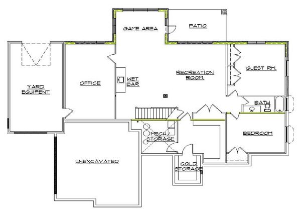 Dream House Plan - Traditional Floor Plan - Lower Floor Plan #5-275
