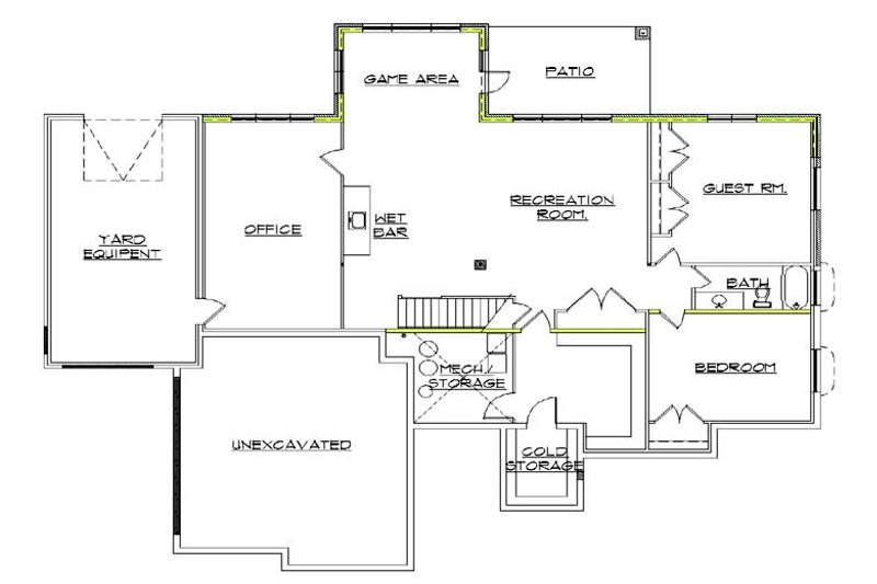 Dream House Plan - Floor Plan - Lower Floor for Traditional House Plan #5-275 - 4 bed, 3.5 bath