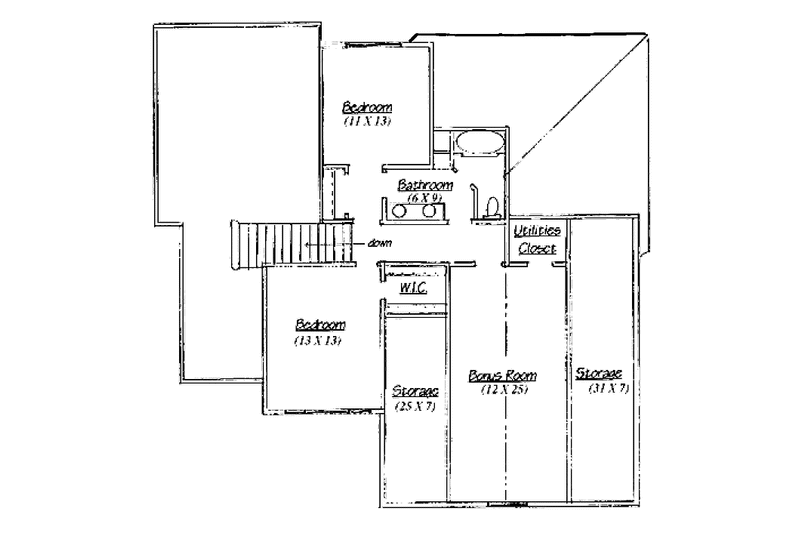 Home Plan - Floor Plan - Upper Floor for Traditional House Plan #945-40 - 3 bed, 2.5 bath