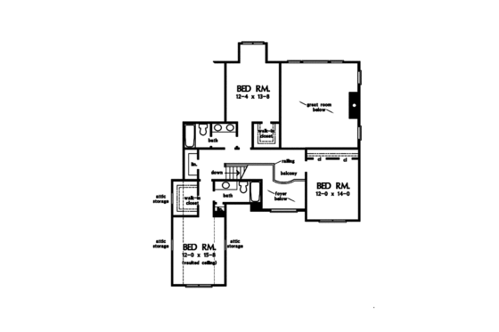 Floor Plan - Upper Floor for Country House Plan #929-835 - 4 bed, 3.5 bath
