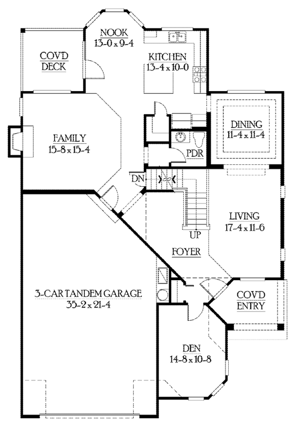 Architectural House Design - Craftsman Floor Plan - Main Floor Plan #132-371