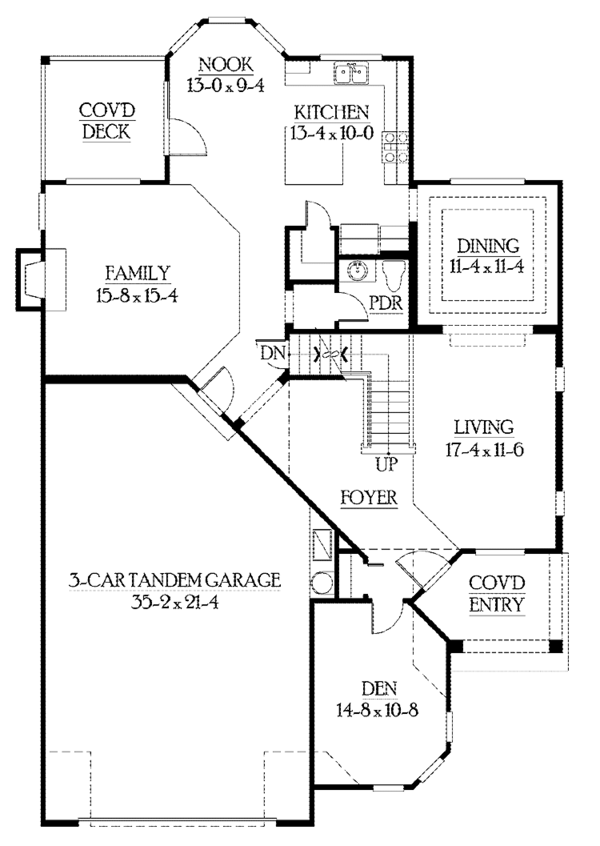 Craftsman Floor Plan - Main Floor Plan #132-371