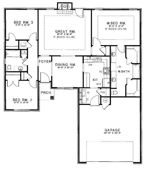 Dream House Plan - Ranch Floor Plan - Main Floor Plan #17-3261