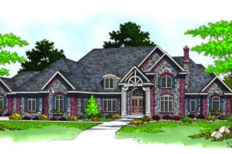House Blueprint - Traditional Exterior - Front Elevation Plan #70-557