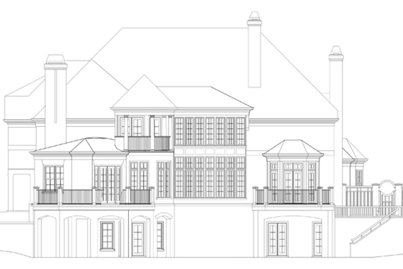 Dream House Plan - Exterior - Rear Elevation 3 for European House Plan #119-421 - 4 bed, 4.5 bath
