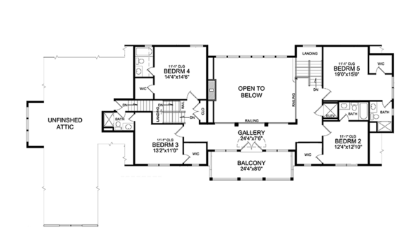 Home Plan - Traditional Floor Plan - Upper Floor Plan #314-295