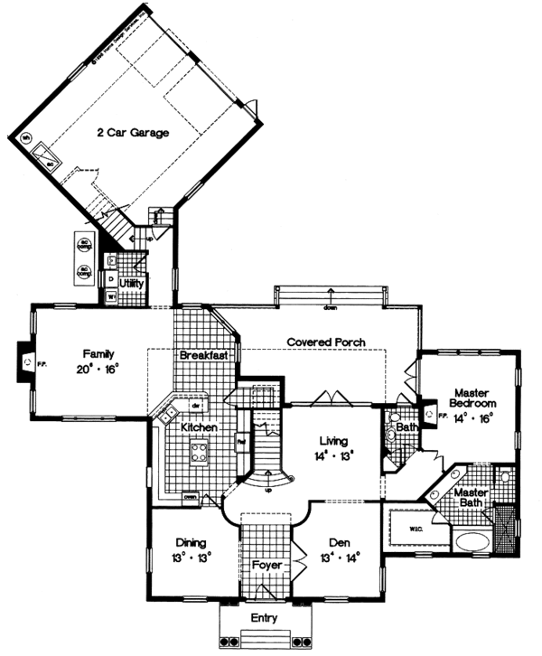 House Plan Design - Country Floor Plan - Main Floor Plan #417-709