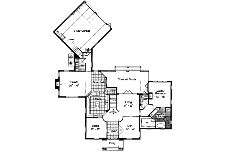 Home Plan - Floor Plan - Main Floor for Country House Plan #417-709 - 5 bed, 3.5 bath