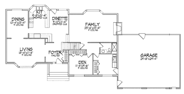 House Plan Design - Tudor Floor Plan - Main Floor Plan #51-765