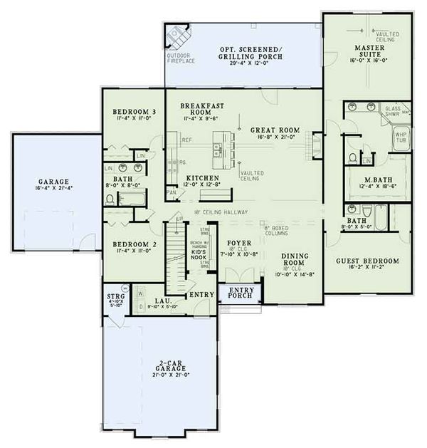 House Plan Design - European Floor Plan - Main Floor Plan #17-3387