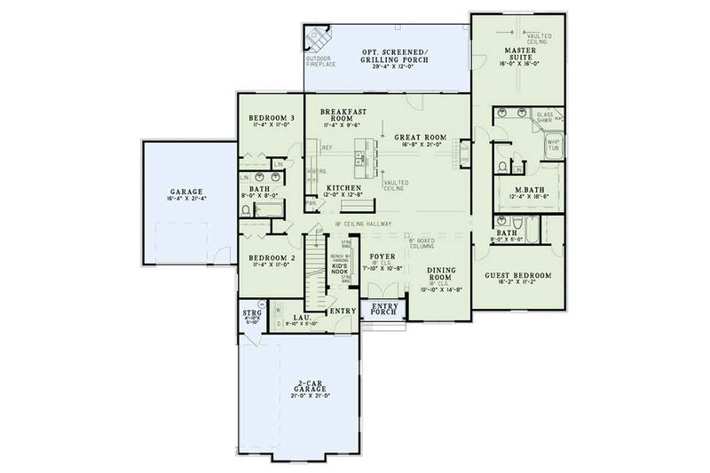 Dream House Plan - Floor Plan - Main Floor for European House Plan #17-3387 - 4 bed, 3 bath