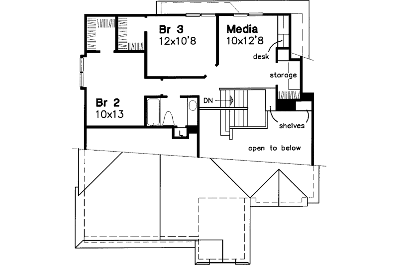 Architectural House Design - Floor Plan - Upper Floor for Craftsman House Plan #320-531 - 3 bed, 2.5 bath