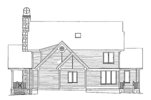 Exterior - Rear Elevation for Country House Plan #929-327 - 3 bed, 2.5 bath