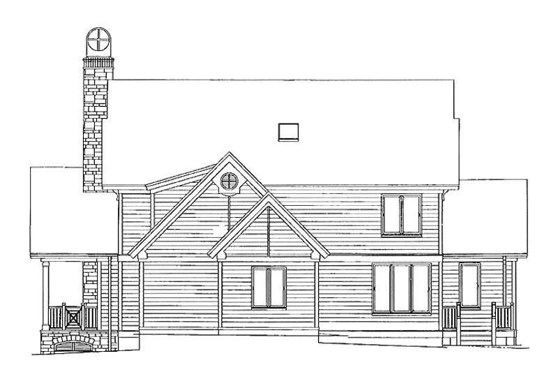 Home Plan - Exterior - Rear Elevation for Country House Plan #929-327 - 3 bed, 2.5 bath