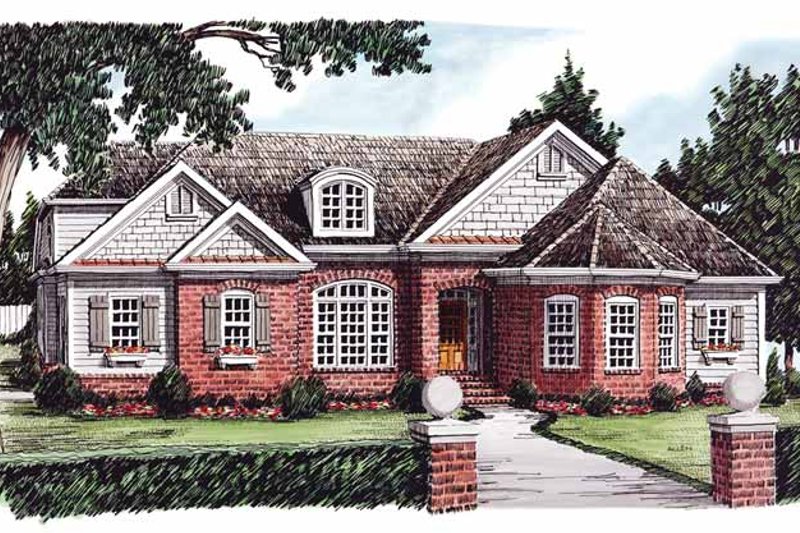 House Blueprint - European Exterior - Front Elevation Plan #927-610