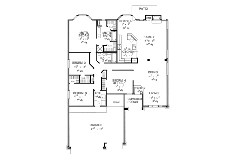 Home Plan - Floor Plan - Main Floor for European House Plan #472-389 - 3 bed, 2 bath
