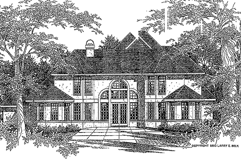 Architectural House Design - Exterior - Rear Elevation for Mediterranean House Plan #952-31 - 4 bed, 3.5 bath