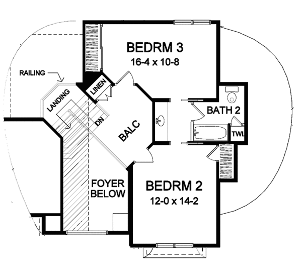 Home Plan - Classical Floor Plan - Upper Floor Plan #328-436