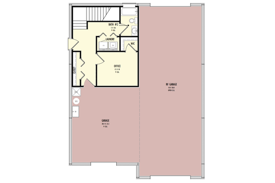 Floor Plan - Main Floor for Barndominium House Plan #1092-16 - 1 bed, 2 bath