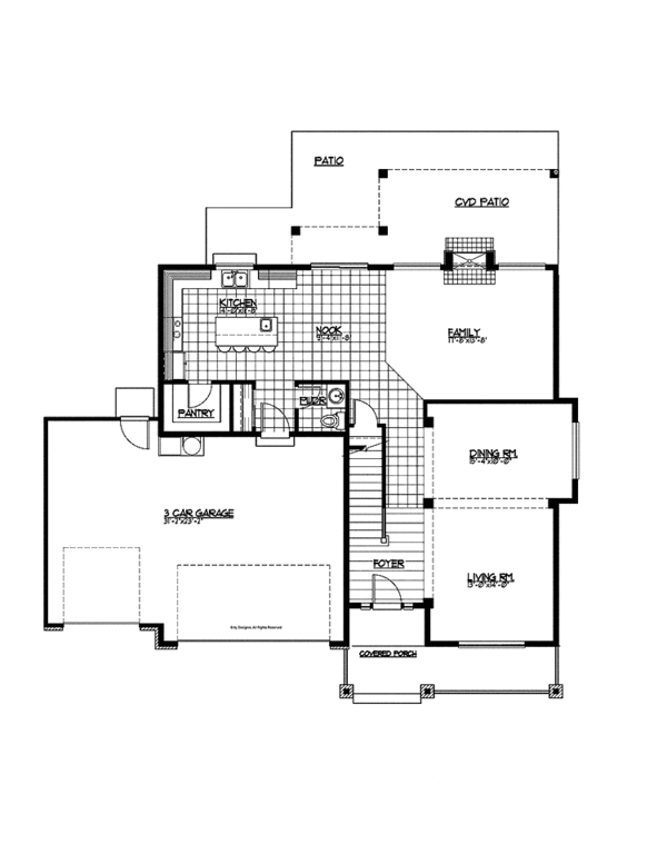 Architectural House Design - Craftsman Floor Plan - Main Floor Plan #569-22