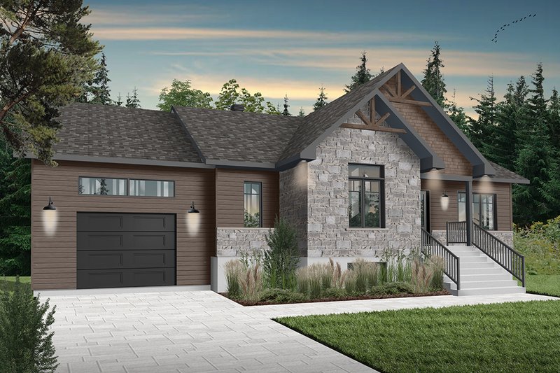 House Blueprint - Exterior - Front Elevation 4 for Country House Plan #23-2721 - 2 bed, 1 bath