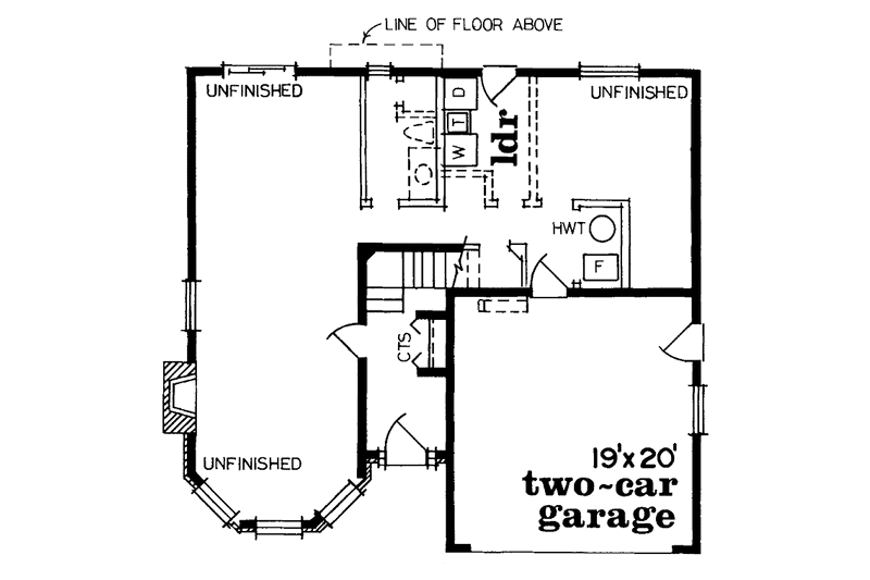 Dream House Plan - Floor Plan - Main Floor for Country House Plan #47-719 - 3 bed, 2 bath
